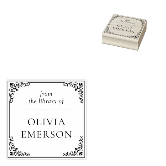 Bibliotheek van Elegant  Lijst Boek Rubberstempel (Gestempeld)