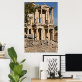 Bibliotheek van Ephesus Ruins Poster (Thuiskantoor)