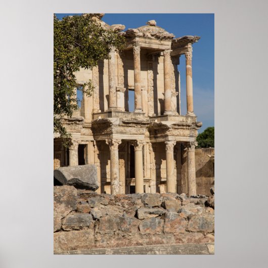 Bibliotheek van Ephesus Ruins Poster (Voorkant)