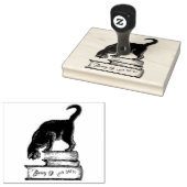 Bibliotheek van Gatto Cat Book Ownership Wood Art Rubberstempel (Gestempeld)