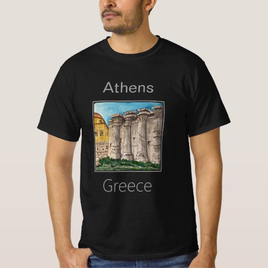 Bibliotheek van Hadrianus, Athene, Griekenland T-shirt (Voorkant)