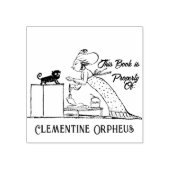 Bibliotheek van het bezit van kat Lady Book | Inkt Rubberstempel (Afrduk)