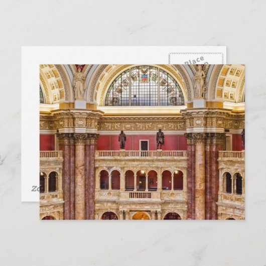 Bibliotheek van het Congres Briefkaart (Voorkant / Achterkant)