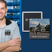 Bibliotheek van het Congres in het mozaïekpatroon Vierkante Button 5,1 Cm