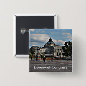 Bibliotheek van het Congres in het mozaïekpatroon Vierkante Button 5,1 Cm (Voorkant /achterkant)
