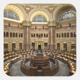 Bibliotheek van het Congres Vierkante Sticker