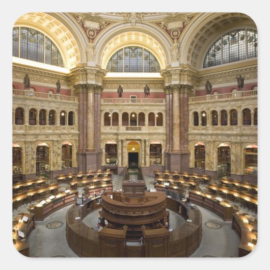 Bibliotheek van het Congres Vierkante Sticker (Voorkant)