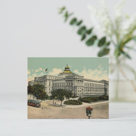 Bibliotheek van het Congres Washington DC 1900 Briefkaart (Staand voorkant)