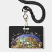 Bibliotheek van Levende Dromen Studentenkaart Badge (Voorzijde met lanyard)