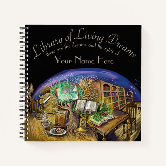Bibliotheek van levensdromen notitieboek (Voorkant)