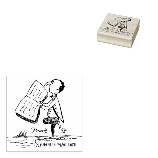 Bibliotheek van Man Book Ownership | Inktstempel Rubberstempel (Gestempeld)