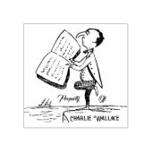 Bibliotheek van Man Book Ownership | Inktstempel Rubberstempel (Afrduk)