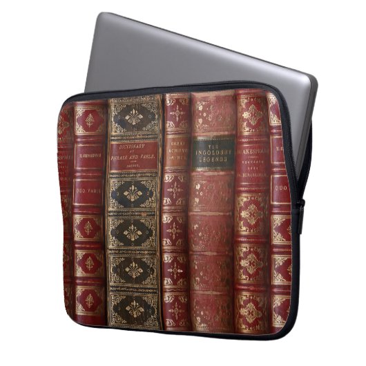 Bibliotheek van zeer oude boeken laptop sleeve (Voorkant Links)