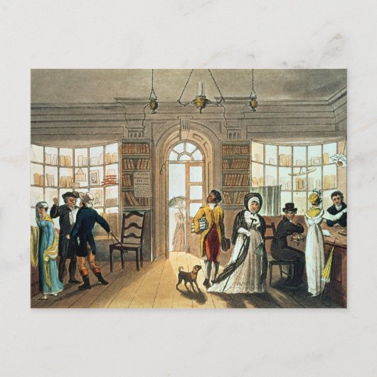 Bibliotheek, vanuit 'Poetical Sketches van' Briefkaart (Voorkant)