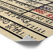 Bibliotheek Vervaldatum Kaart Aangepaste Familie W Poster (Hoek)