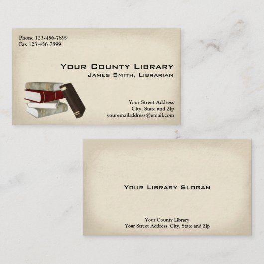 Bibliotheek Visitekaartje (Voorkant / Achterkant)