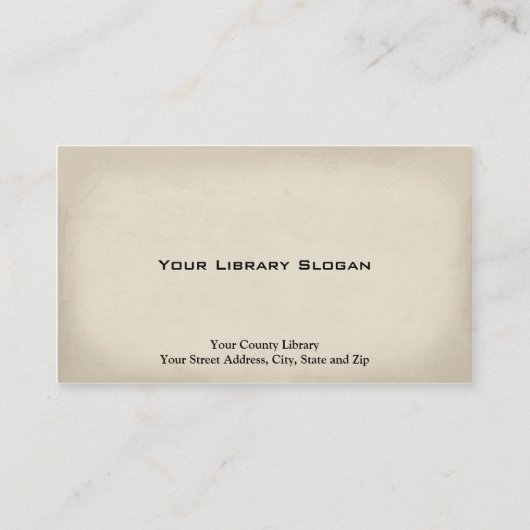 Bibliotheek Visitekaartje (Achterkant)