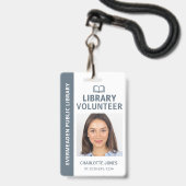 Bibliotheek vrijwilliger foto ID Badge (Voorzijde met lanyard)
