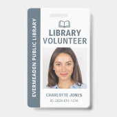 Bibliotheek vrijwilliger foto ID Badge (Voorzijde)