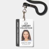 Bibliotheek vrijwilliger foto ID Badge (Voorzijde met lanyard)