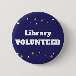 Bibliotheek Vrijwilliger met sterren identificatie Ronde Button 5,7 Cm