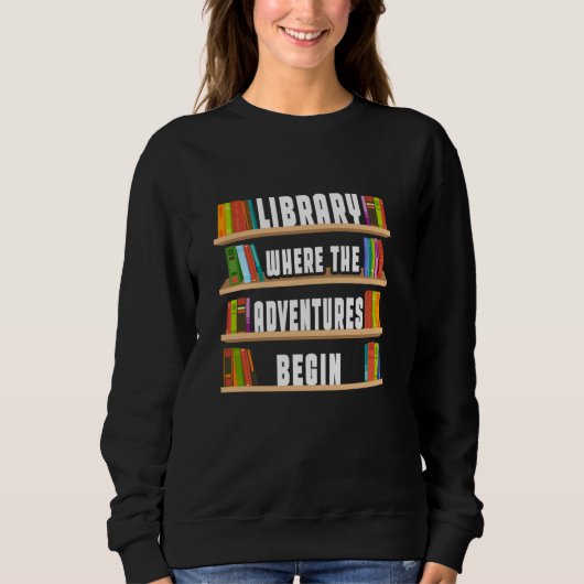Bibliotheek waar de avonturen beginnen trui (Voorkant)