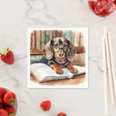  Bibliotheek Waterverf Dachshund Servet (Insitu)