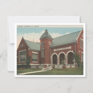 Bibliotheek, Waterville Maine, jaren 1920 Vintage Briefkaart