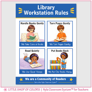Bibliotheek Werkplek Regels Docent Ankerkaart Poster