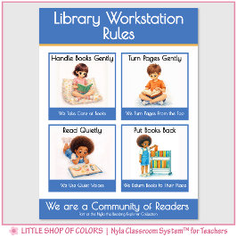 Bibliotheek Werkstationregels Leerkracht Ankerkaar Poster
