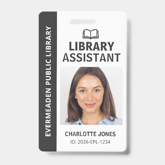 Bibliotheekassistent Identificatie Foto ID Badge (Voorzijde)