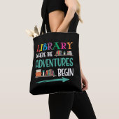Bibliotheekavontuur Librarian Book Reader Bookworm Tote Bag (Dichtbij)