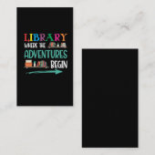 Bibliotheekavontuur Librarian Book Reader Bookworm Visitekaartje (Voorkant / Achterkant)