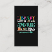 Bibliotheekavontuur Librarian Book Reader Bookworm Visitekaartje (Voorkant)
