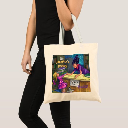 Bibliotheekbank uitchecken tote bag (Voorkant (product))