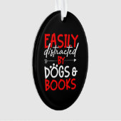 bibliotheekbibliotheek voor lezen van hondenliefhe ornament (voorkant)