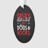 bibliotheekbibliotheek voor lezen van hondenliefhe ornament (voorkant)
