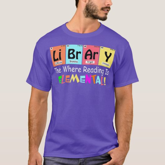 BIBLIOTHEEKBIBLIOTHEEK WAAR LEZEN ELEMENTAIR IS T-SHIRT (Voorkant)