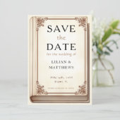 bibliotheekboek Elegant Scrollwork Sprookje Save The Date (Staand voorkant)
