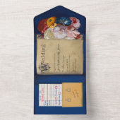 bibliotheekboek in één bruiloft uitnodigen all in one uitnodiging (Binnen)