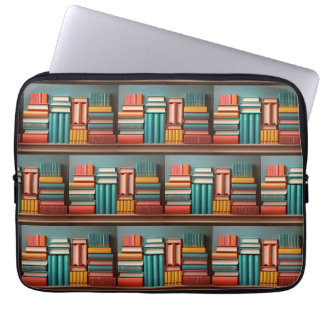 Bibliotheekboek met romans laptop sleeve