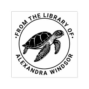 Bibliotheekboek Naam Oceaan Zeeschildpad #4 Zelfinktende Stempel