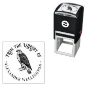 Bibliotheekboek naam 'Vint Peregrine Falcon Perche Zelfinktende Stempel (In situ)