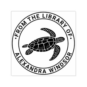 Bibliotheekboek Naam Zeeschildpad #6 Zelfinktende Stempel