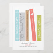 Bibliotheekboek Opslaan Datum Save The Date (Voorkant / Achterkant)