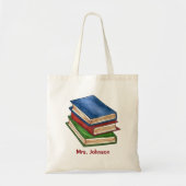 Bibliotheekboek Stack Librarian School Docent Lees Tote Bag (Voorkant)