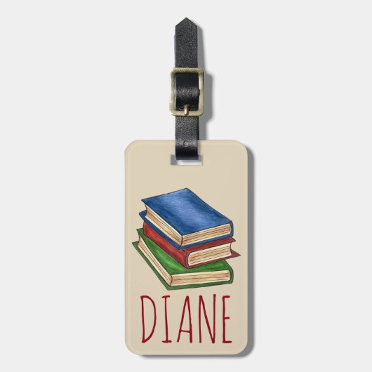 Bibliotheekboek Stack Teacher Librarian Educator G Bagagelabel (Voorkant verticaal)