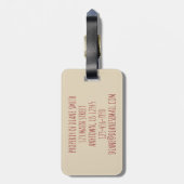 Bibliotheekboek Stack Teacher Librarian Educator G Bagagelabel (Achterkant verticaal)