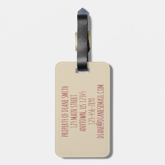 Bibliotheekboek Stack Teacher Librarian Educator G Bagagelabel (Achterkant verticaal)