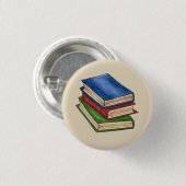 Bibliotheekboek Stack Teacher Librarian Educator G Ronde Button 3,2 Cm (Voorkant /achterkant)